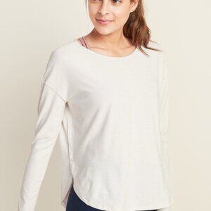 NWT Old Navy Breathe ON Long Sleeve Performance Oversize Top in Creme